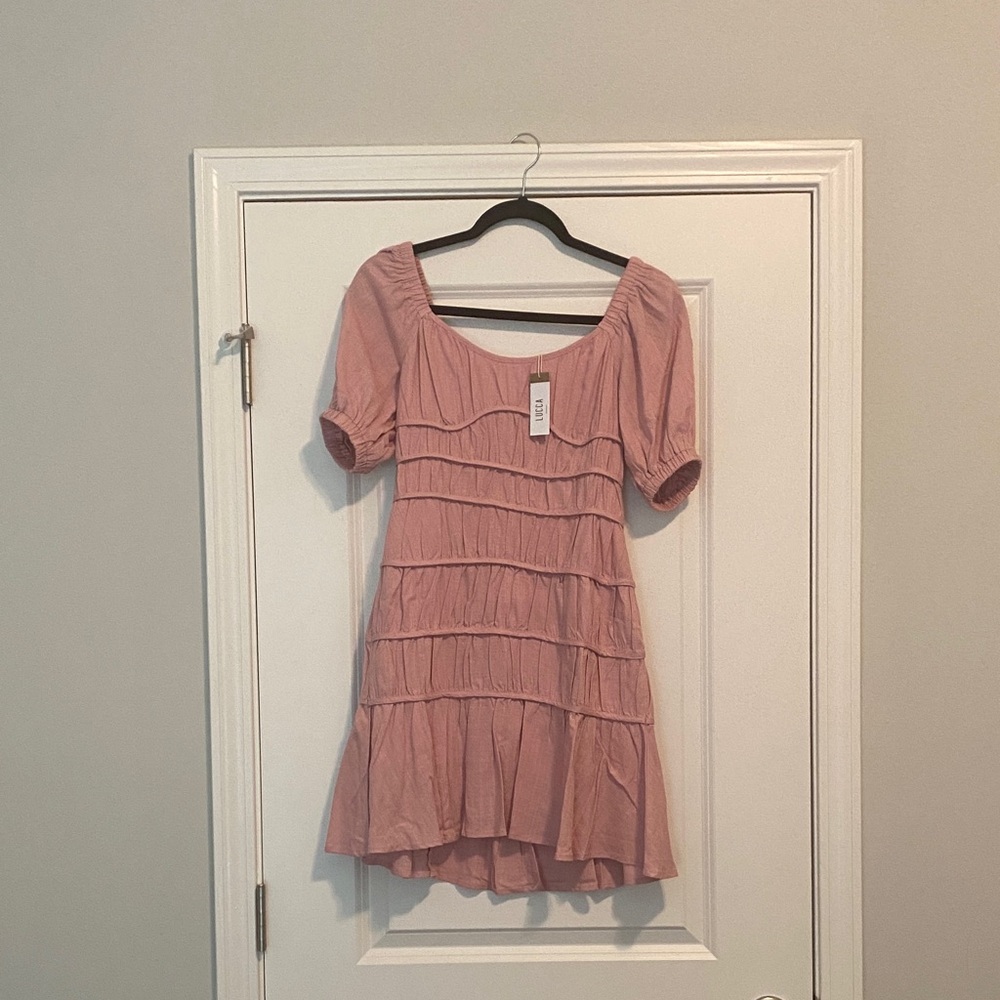 Elegant Pink Ruffled Dress